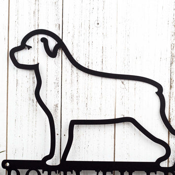 Close up of the Rottweiler silhouette on our Rottweiler metal sign, in matte black powder coat.