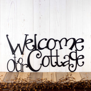 Welcome to our cottage metal wall art, in matte black powder coat. 