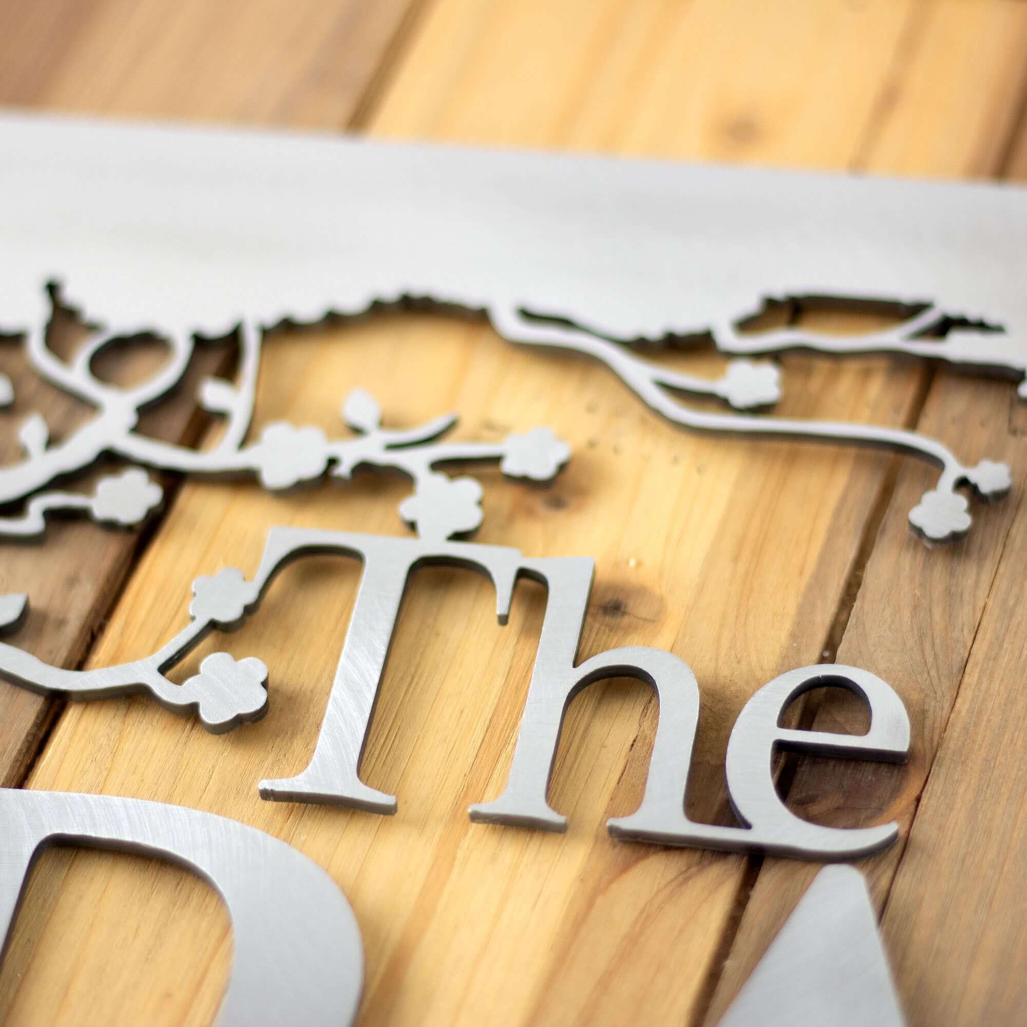 Personalized Metal Family Name Sign with Cherry Trees – Refined ...