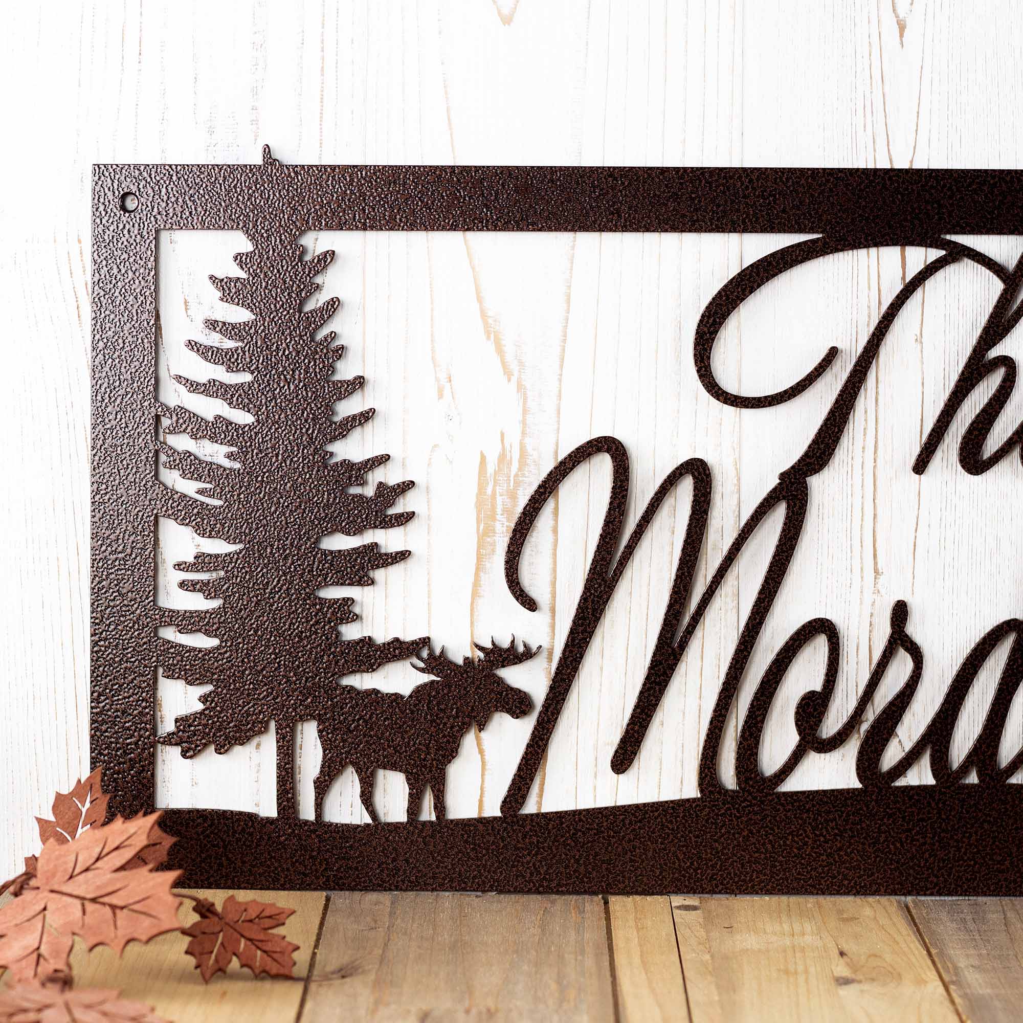Personalized Metal Script Family Last Name Moose Sign – Refined ...