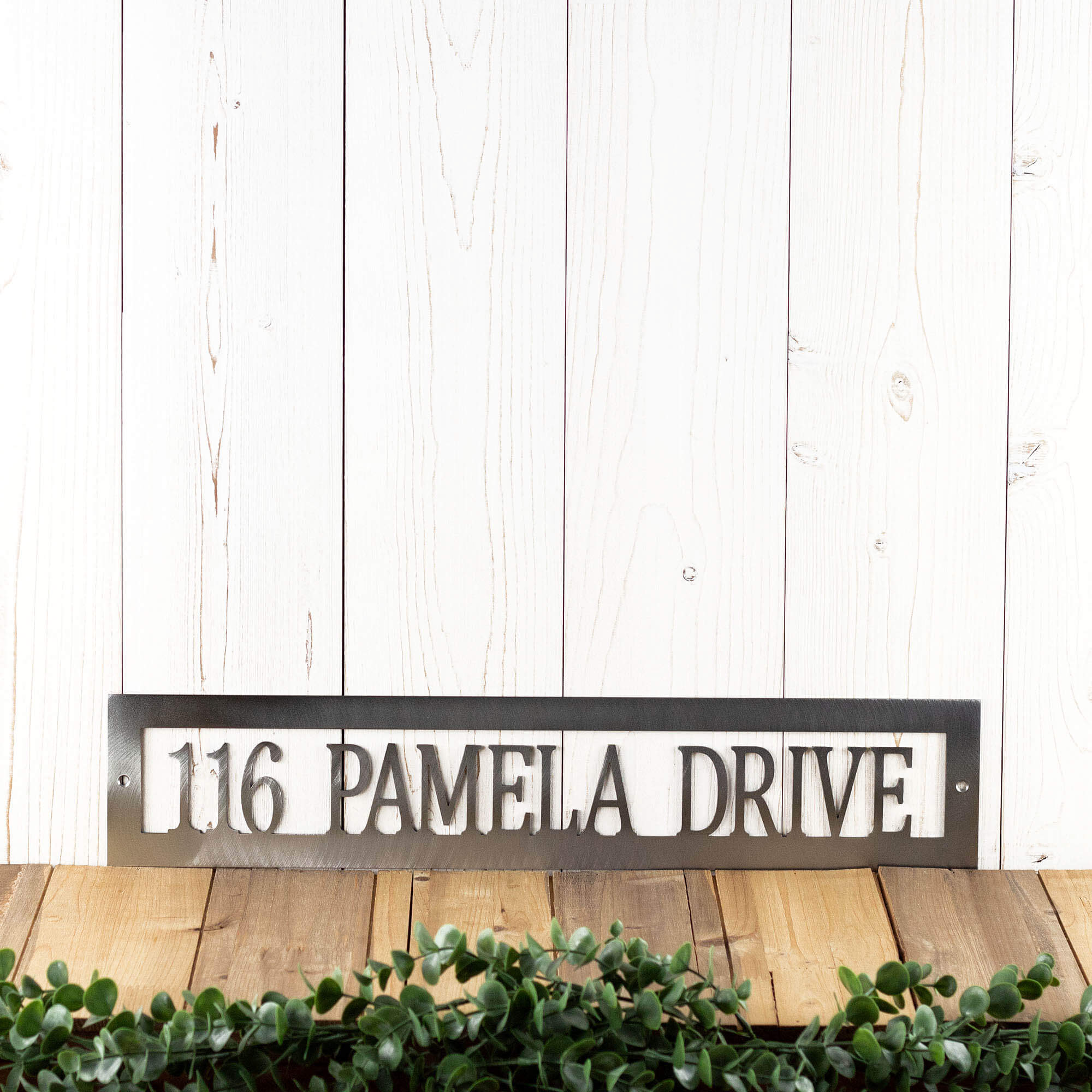 Custom Rectangular Hanging Address Metal Sign – Refined Inspirations